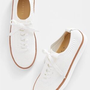 Talbots White Knit Lace-Up Sneakers